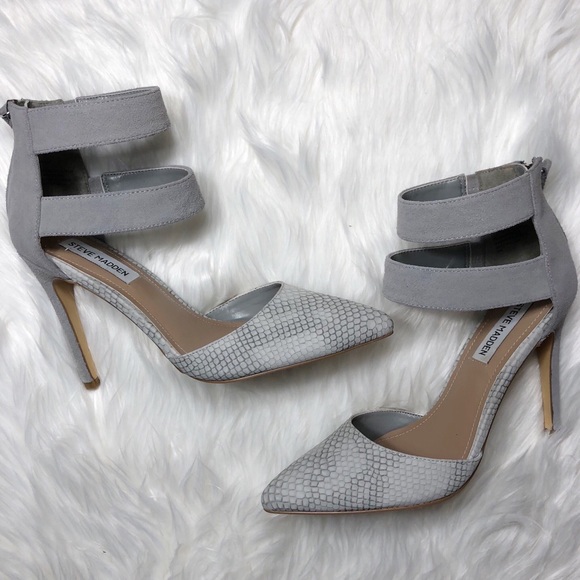 Steve Madden Shoes - Steve Madden Gray Snakeskin Heels